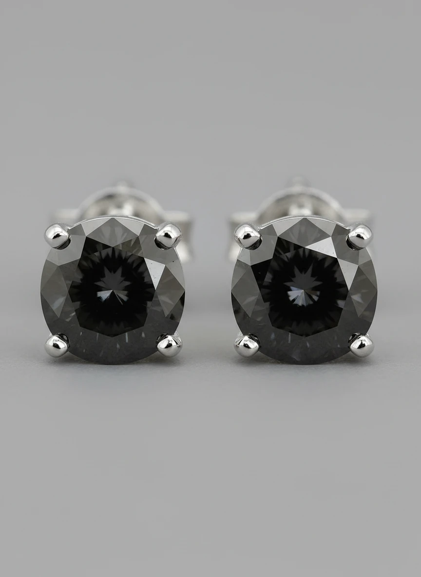 Black Diamond Stud Earrings