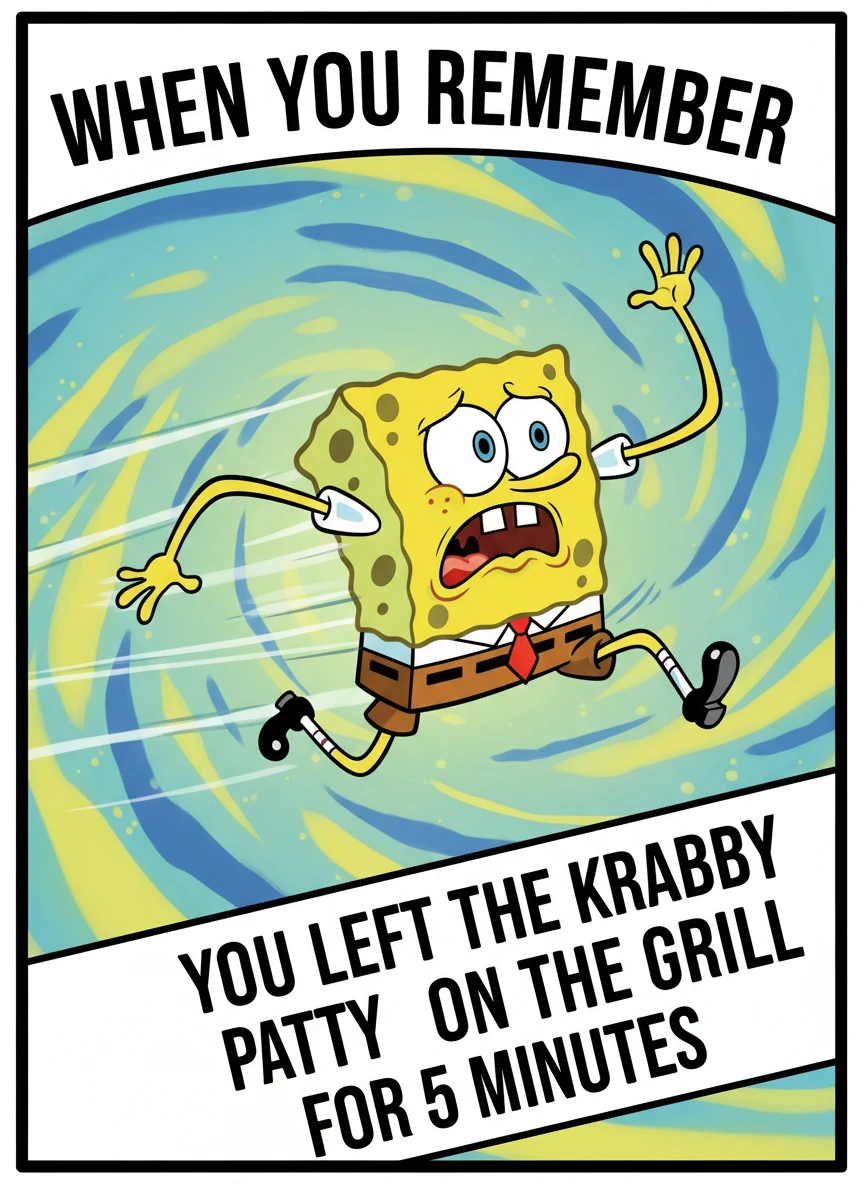 Panic SpongeBob Chaos Meme