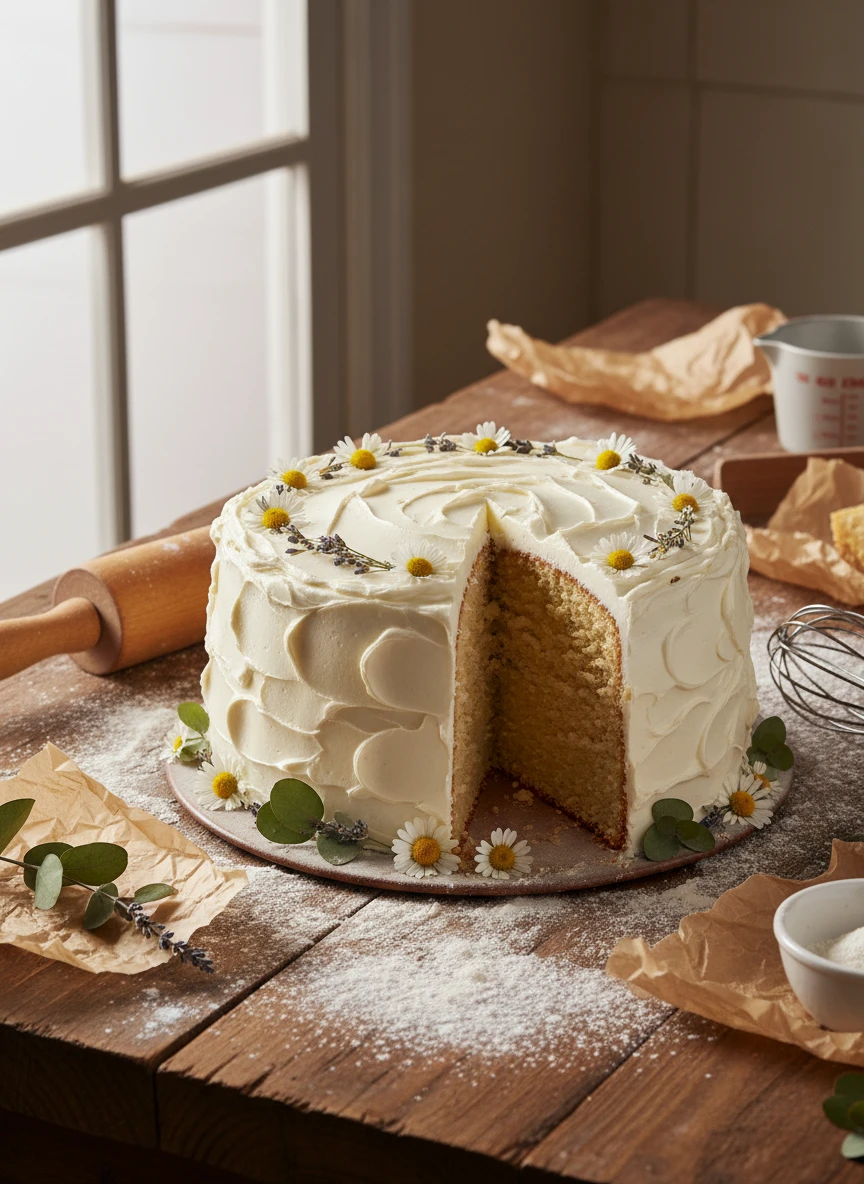 Rustic Homemade Buttercream Cake